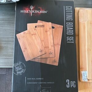 Hell’s Kitchen, 3 piece cutting board. Brand new sealed